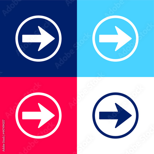 Free Download Arrow To The Right Navigation blue and red four color minimal icon set - GFXLoad