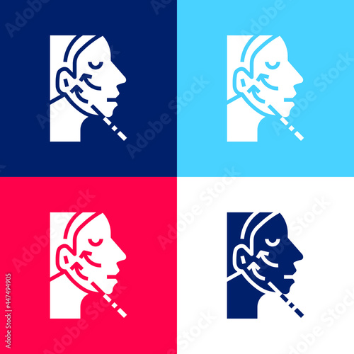 Botox blue and red four color minimal icon set