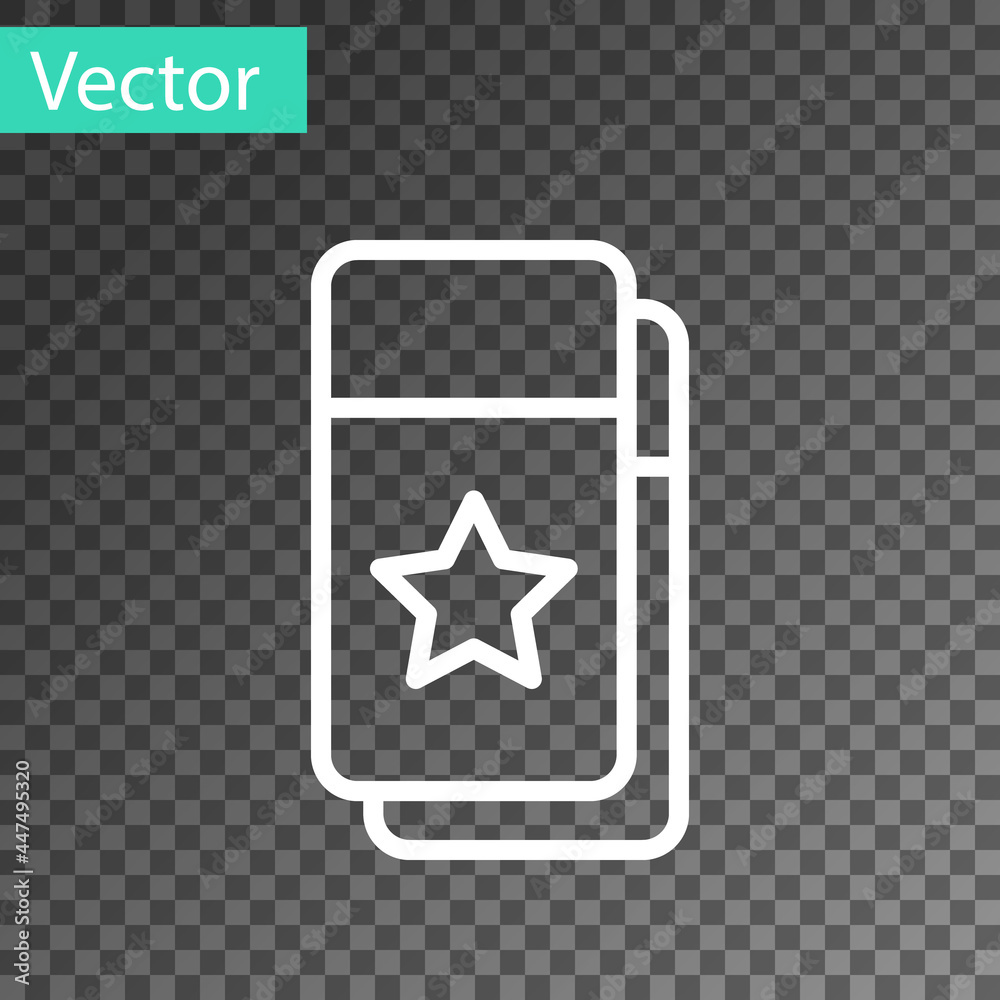 White line Cinema ticket icon isolated on transparent background. Vector White line Cinema ticket icon isolated on transparent background. Vector