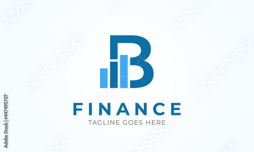 Initial B finance charts Logo, usable for  business,  and company logos , flat design logo template, vector illustration