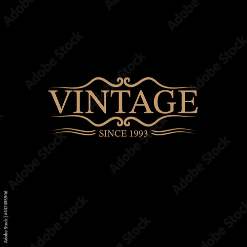 Luxury logo Template Design for Labels, Frames, Product Tags. Retro Emblem Design. Vector illustration