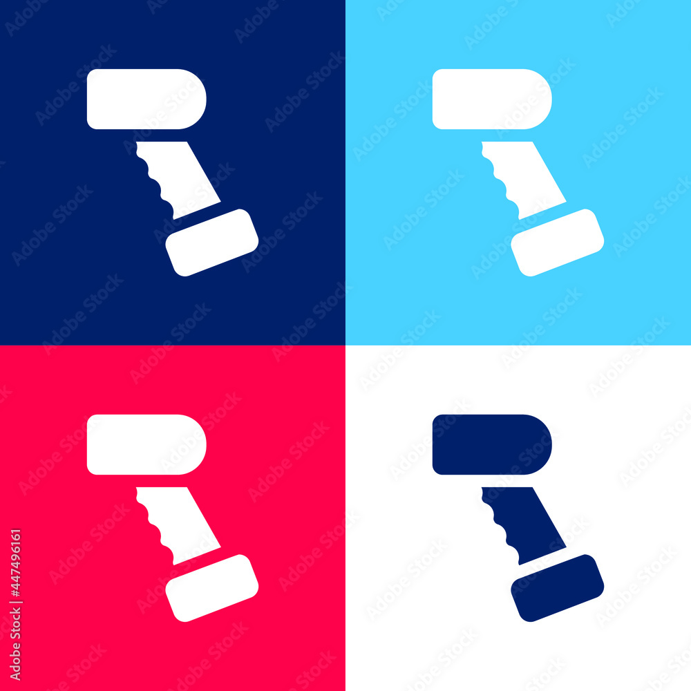Barcode blue and red four color minimal icon set Barcode blue and red four color minimal icon set