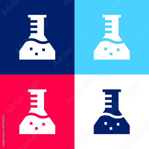 Beaker blue and red four color minimal icon set