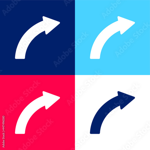 Ascending Arrow blue and red four color minimal icon set