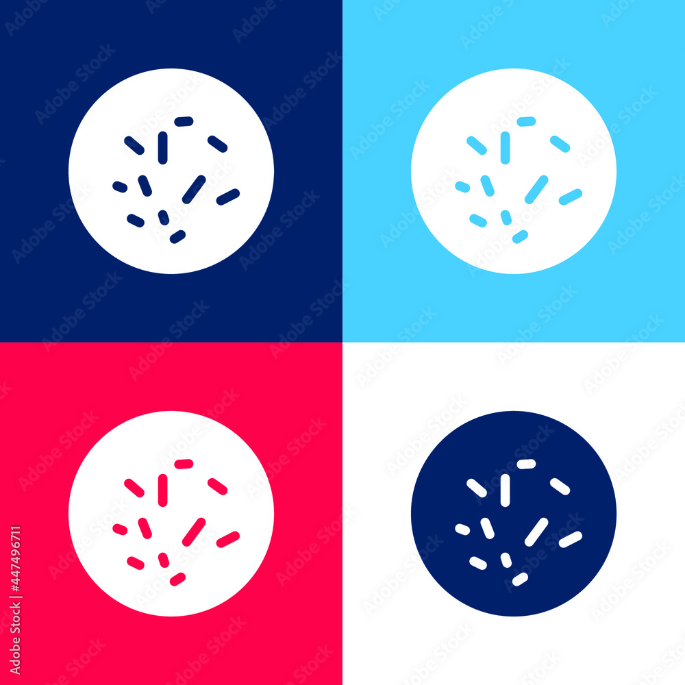 Bacterias View blue and red four color minimal icon set Bacterias View blue and red four color minimal icon set