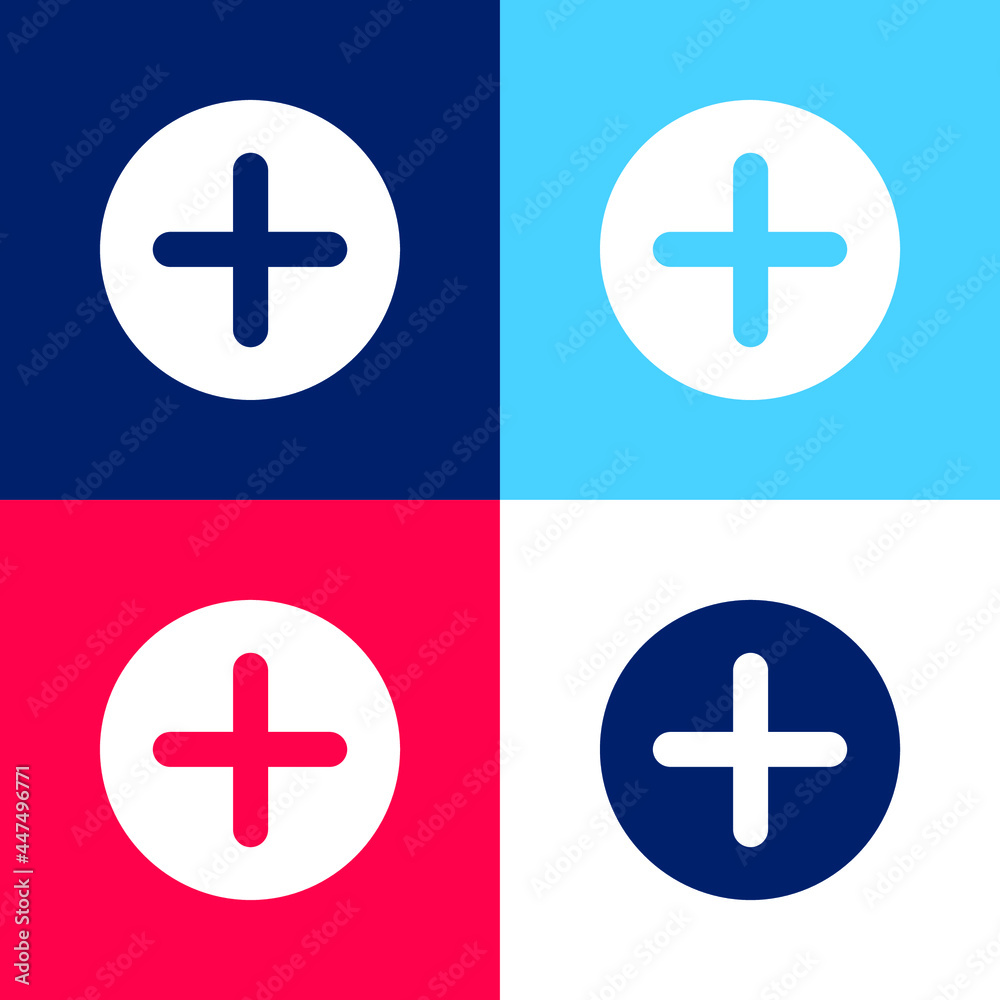 Add blue and red four color minimal icon set Add blue and red four color minimal icon set