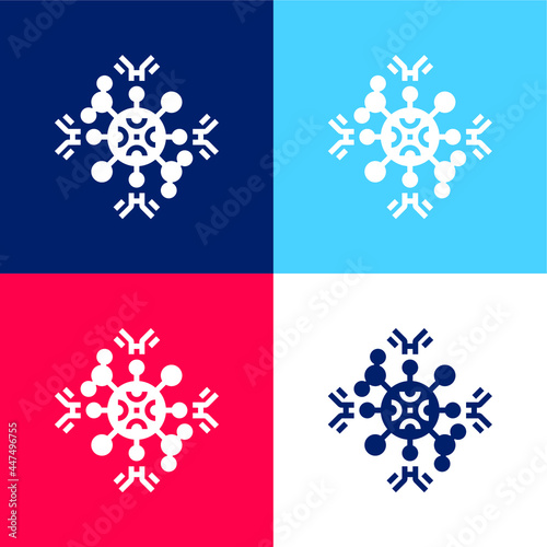 Antibodies blue and red four color minimal icon set