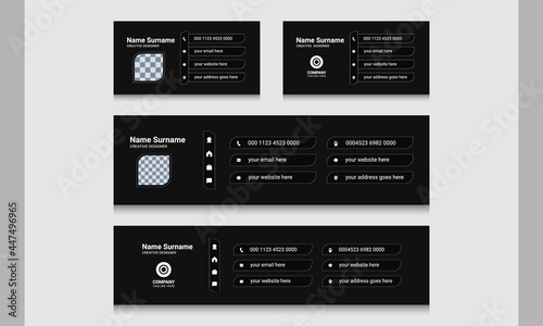 Modern corporate business email signature vector templates design.	
