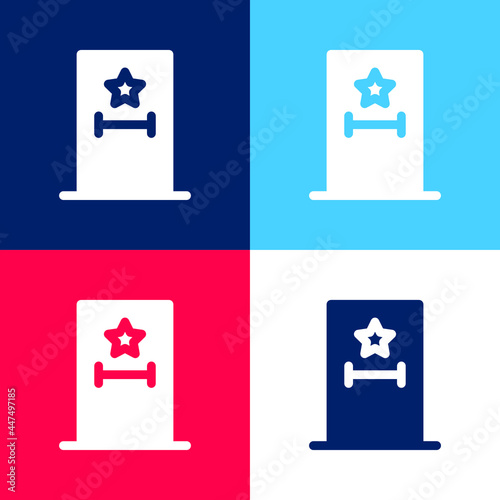 Backstage blue and red four color minimal icon set