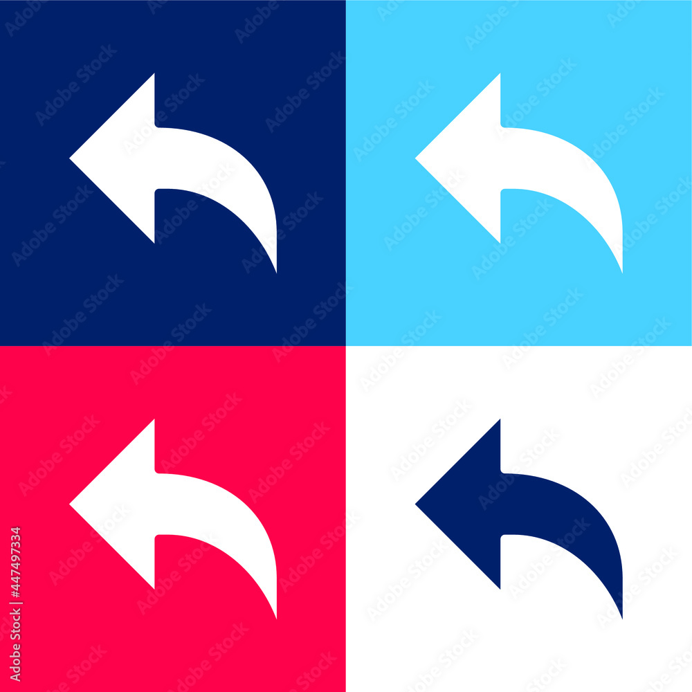 Arrow blue and red four color minimal icon set Arrow blue and red four color minimal icon set