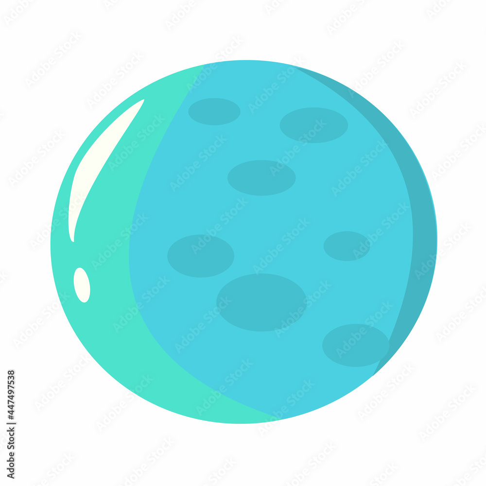 Blue Fantastic planet Cartoon vector illustration on white background Blue Fantastic planet Cartoon vector illustration on white background