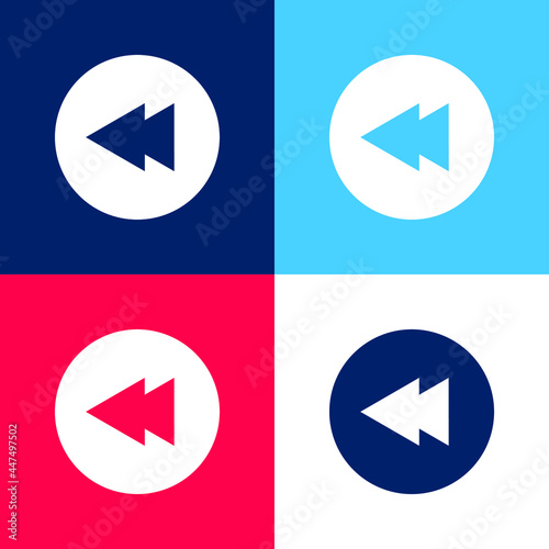Free Download Backward blue and red four color minimal icon set - GFXLoad