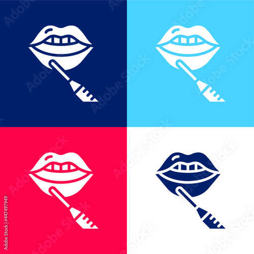 Botox blue and red four color minimal icon set