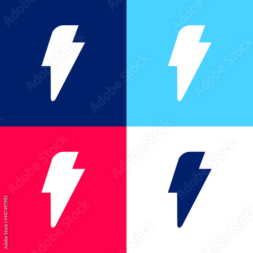 Free Download Black Lightning blue and red four color minimal icon set - GFXLoad