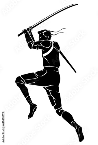 Modern Warrior with Katana Sword