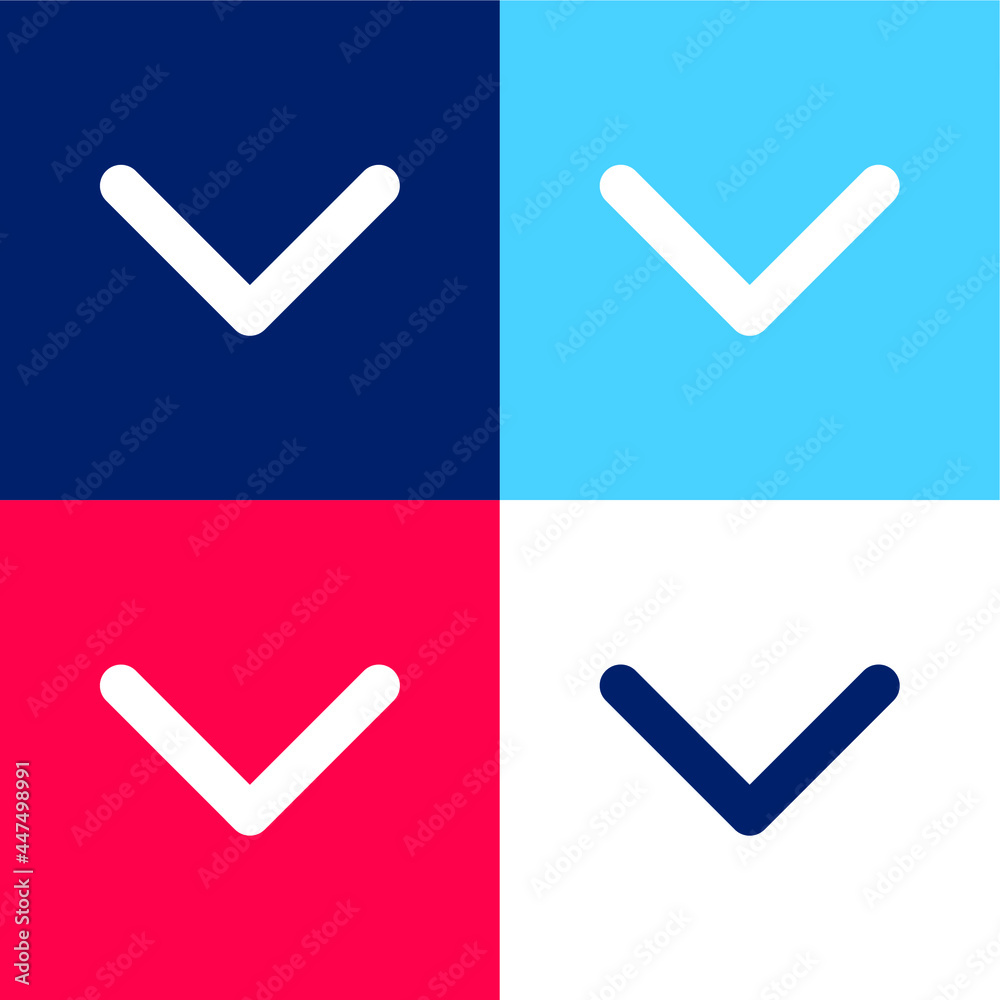 Arrow Down Sign To Navigate blue and red four color minimal icon set Arrow Down Sign To Navigate blue and red four color minimal icon set