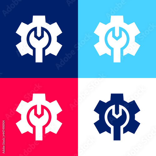 Admin blue and red four color minimal icon set