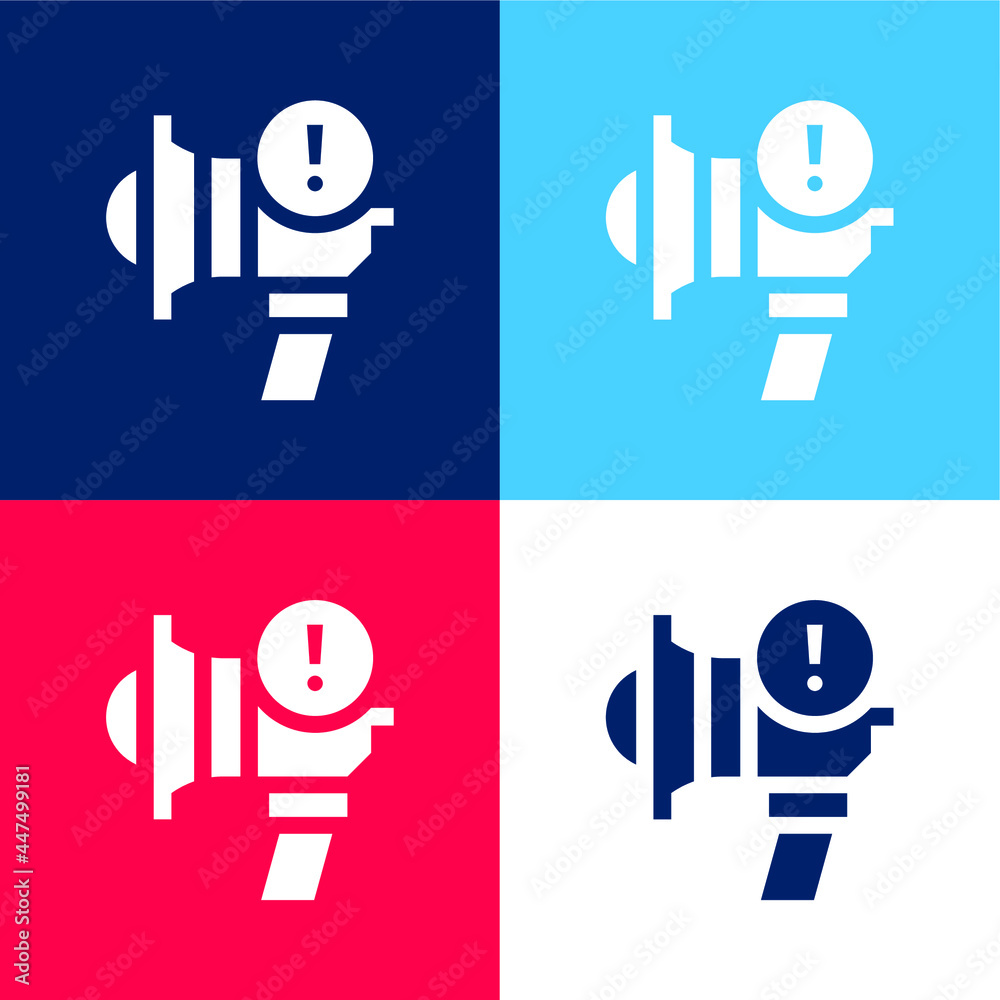 Alert blue and red four color minimal icon set
