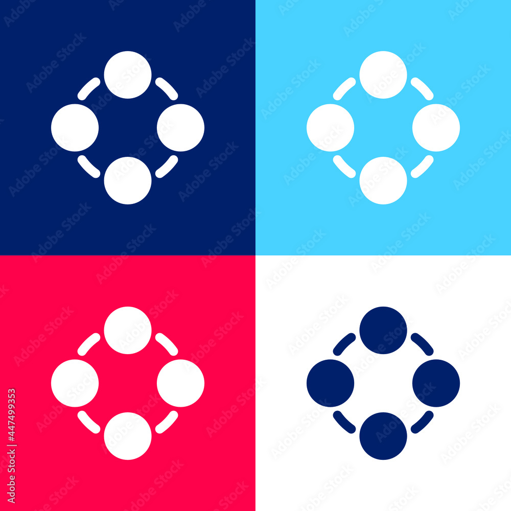 Application blue and red four color minimal icon set