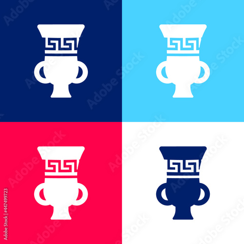 Amphora blue and red four color minimal icon set