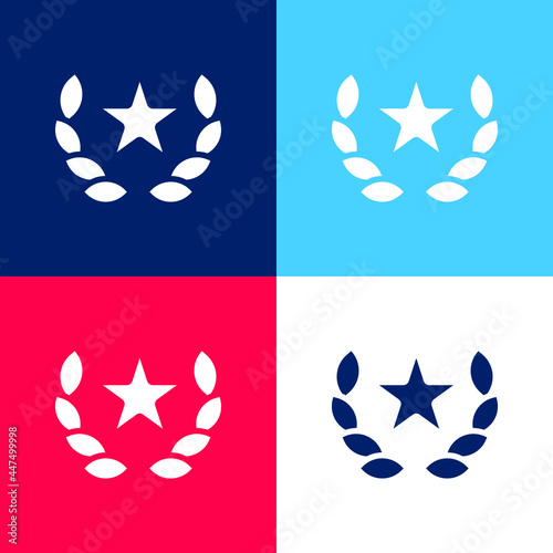 Award blue and red four color minimal icon set