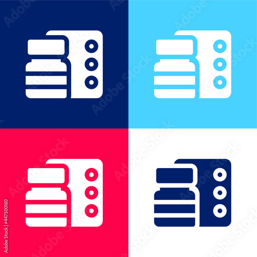 Antidepressant blue and red four color minimal icon set