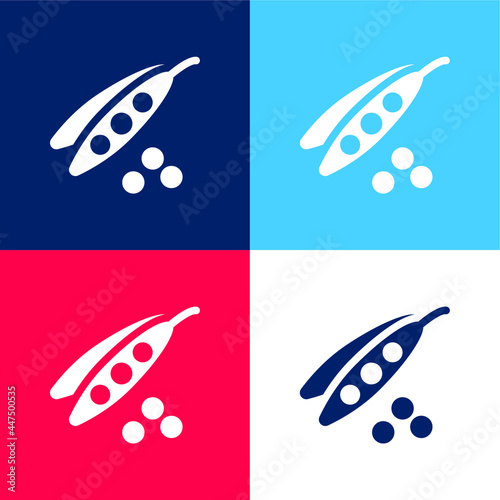 Bean Seeds blue and red four color minimal icon set