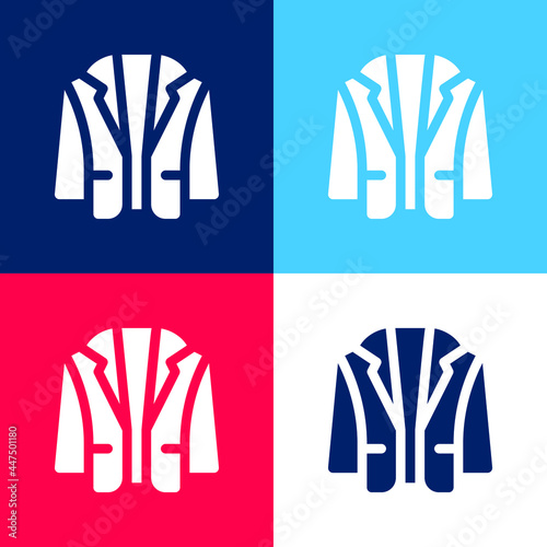 Blazer blue and red four color minimal icon set