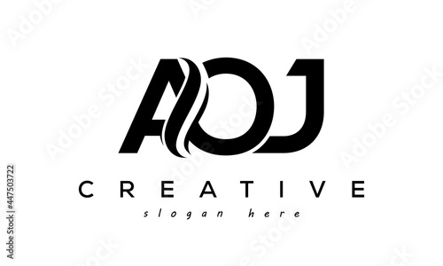 Letter AOJ creative logo design vector	 photo