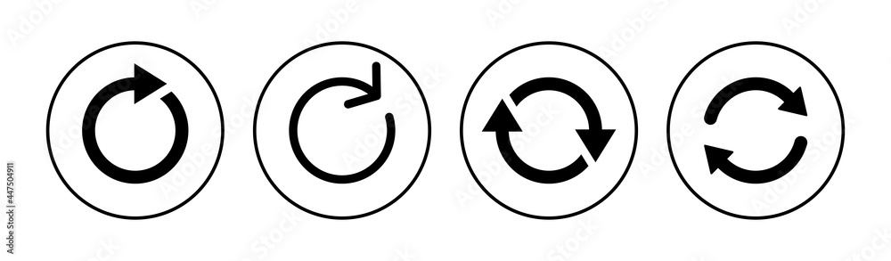Refresh icon set. Reload icon vector. Update icon. Refresh icon set. Reload icon vector. Update icon.