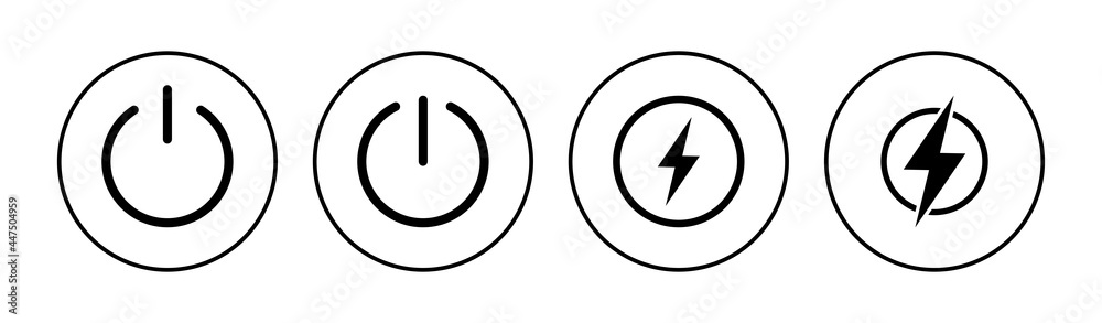 Power icon set. Power Switch Icon. Electric power Power icon set. Power Switch Icon. Electric power