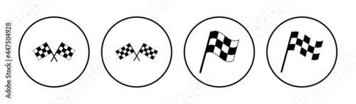 Racing flag icon set. race flag icon.Checkered racing flag icon