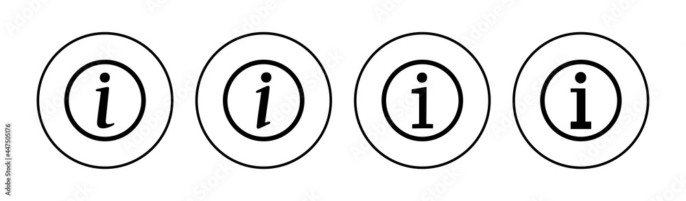 Info sign icon set. about us icon vector. Faq icon Info sign icon set. about us icon vector. Faq icon