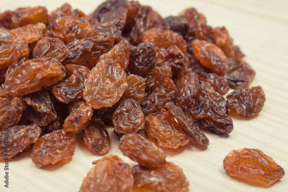 Fresh healthy raisins as source vitamins and minerals. Nutritious eating Fresh healthy raisins as source vitamins and minerals. Nutritious eating