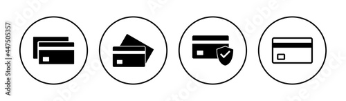 Credit card icon set. Credit card payment icon vector