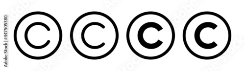 Copyright icon set. copyright symbols