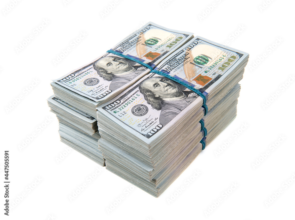 New design dollar bundles isolated on white background. New design dollar bundles isolated on white background.