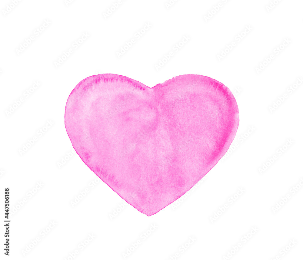 Style Pink Heart Isolated on a White Background.