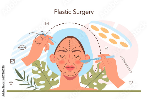 Plastic surgery concept. Idea of modern face aesthetic medicine.