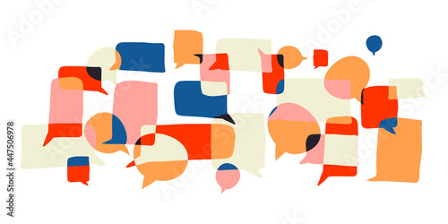 Abstract hand draw bubles text background. Talking concept 