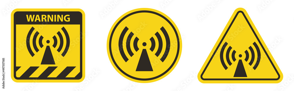 Beware Non-Ionizing Radiation Symbol sign Beware Non-Ionizing Radiation Symbol sign