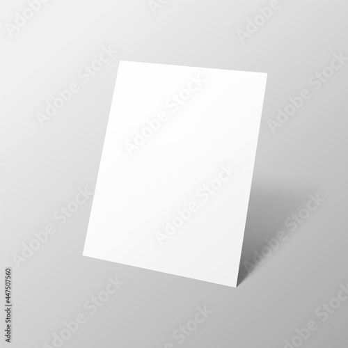 Empty paper sheet.A4 vertical format paper with shadows on gray background.
Magazine, booklet, postcard, flyer, business card or brochure mockup.