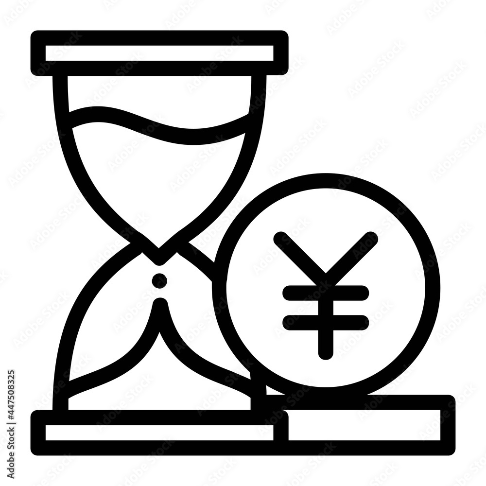 Japanese Yen Time and Money Icon Japanese Yen Time and Money Icon