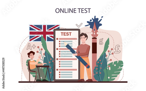 English class online service or platform. Study foreign languages in school