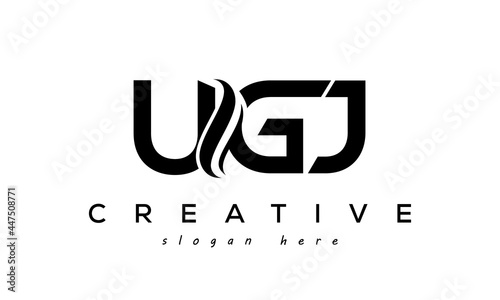 Letter UGJ creative logo design vector	 photo