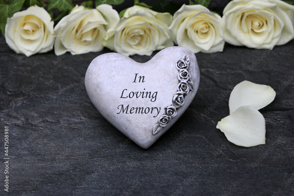 Heart with the inscription in loving memory Heart with the inscription in loving memory