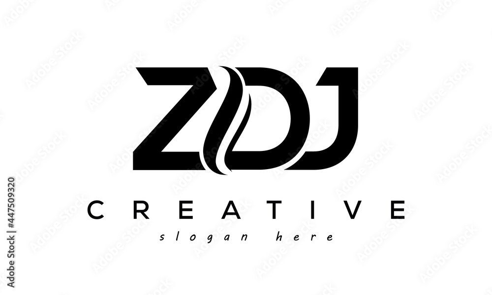 Letter ZDJ creative logo design vector	 - obrazy, fototapety, plakaty 