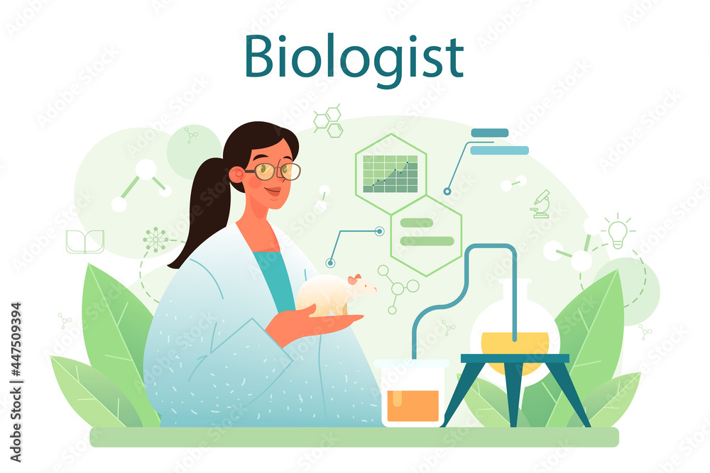 Biologist concept. Scientist make laboratory analysis of life system Biologist concept. Scientist make laboratory analysis of life system