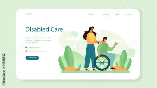 Social volunteer web banner or landing page. Charity community support