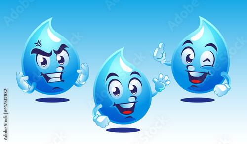 water drops mascot cartoon design
